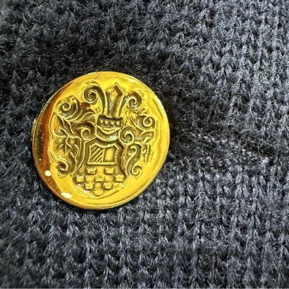 VTG St. Michael Sea & Breeze Italy Wool Blend Cardigan Sweater Navy Blue L - Picture 7 of 12